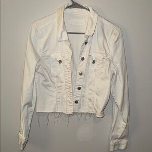 Maurices white Distressed Jean Jacket